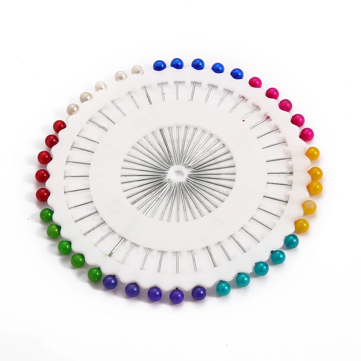Colored Round Bead Sewing Pins Set