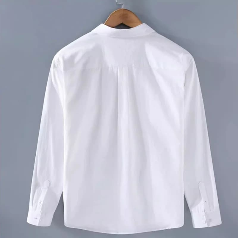 Men's Casual Solid Long Sleeve Button Up Shirt