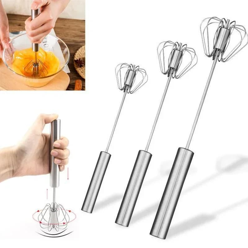 Stainless Steel Semi-Automatic Push Whisk