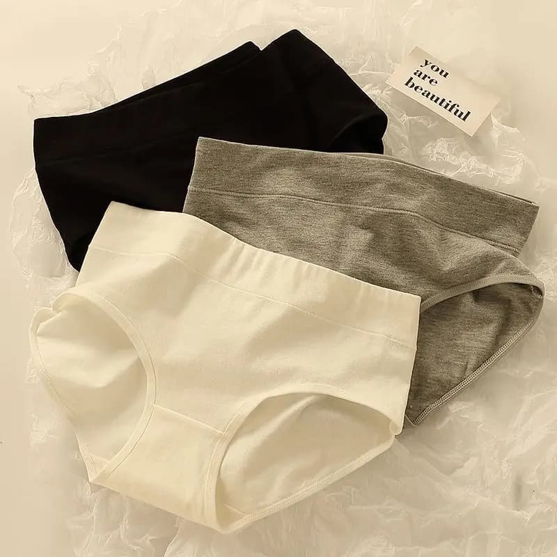 Pure Cotton Mid-Waist Seamless Briefs