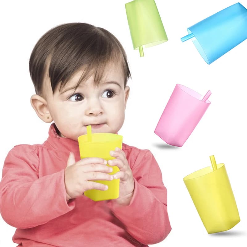 Candy Color Baby Sippy Cup with Straw