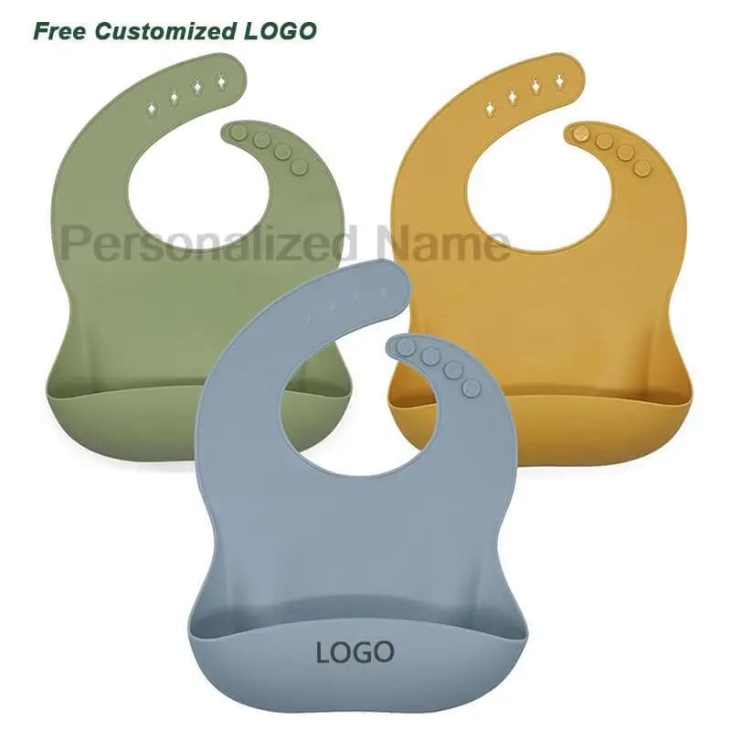 Silicone Baby Bib With Food Catcher Pocket