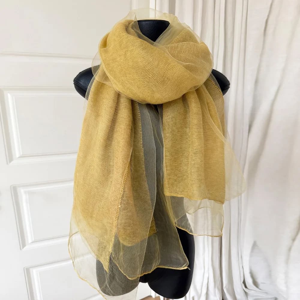 Mulberry Silk Blend Double Layer Scarf