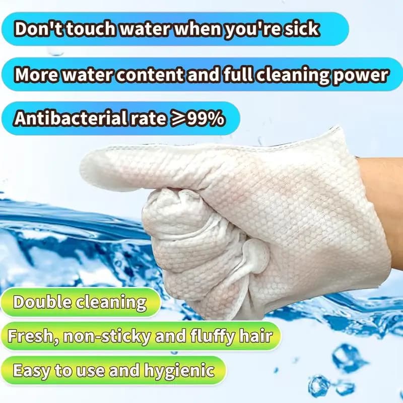 WLP : Pet Glove Wipes for Dogs & Cats,Hypoallergenic Pet Wipes Disposable No-Rinse Grooming,6PCS