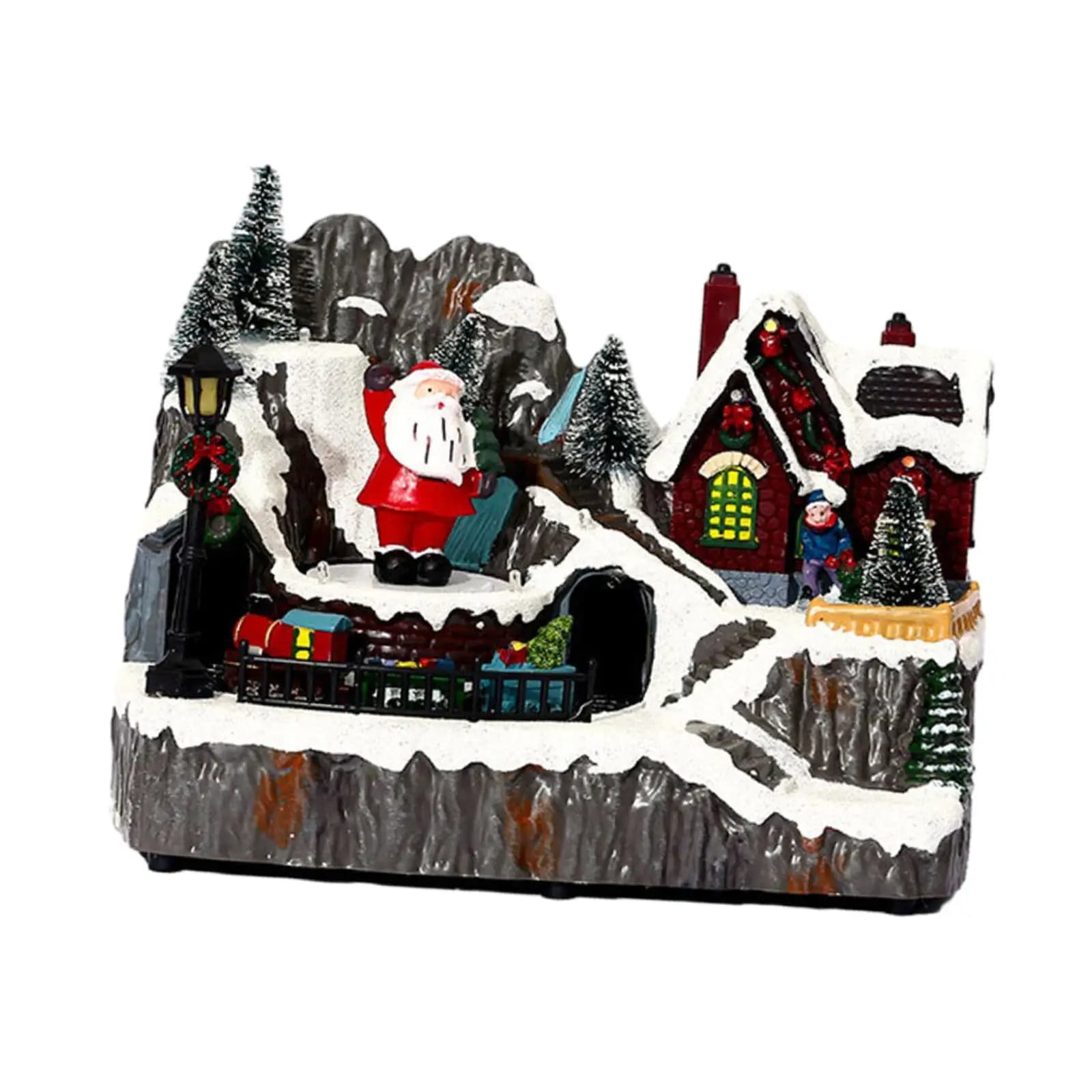 Luminous Christmas Cabin Figurine with LED Light