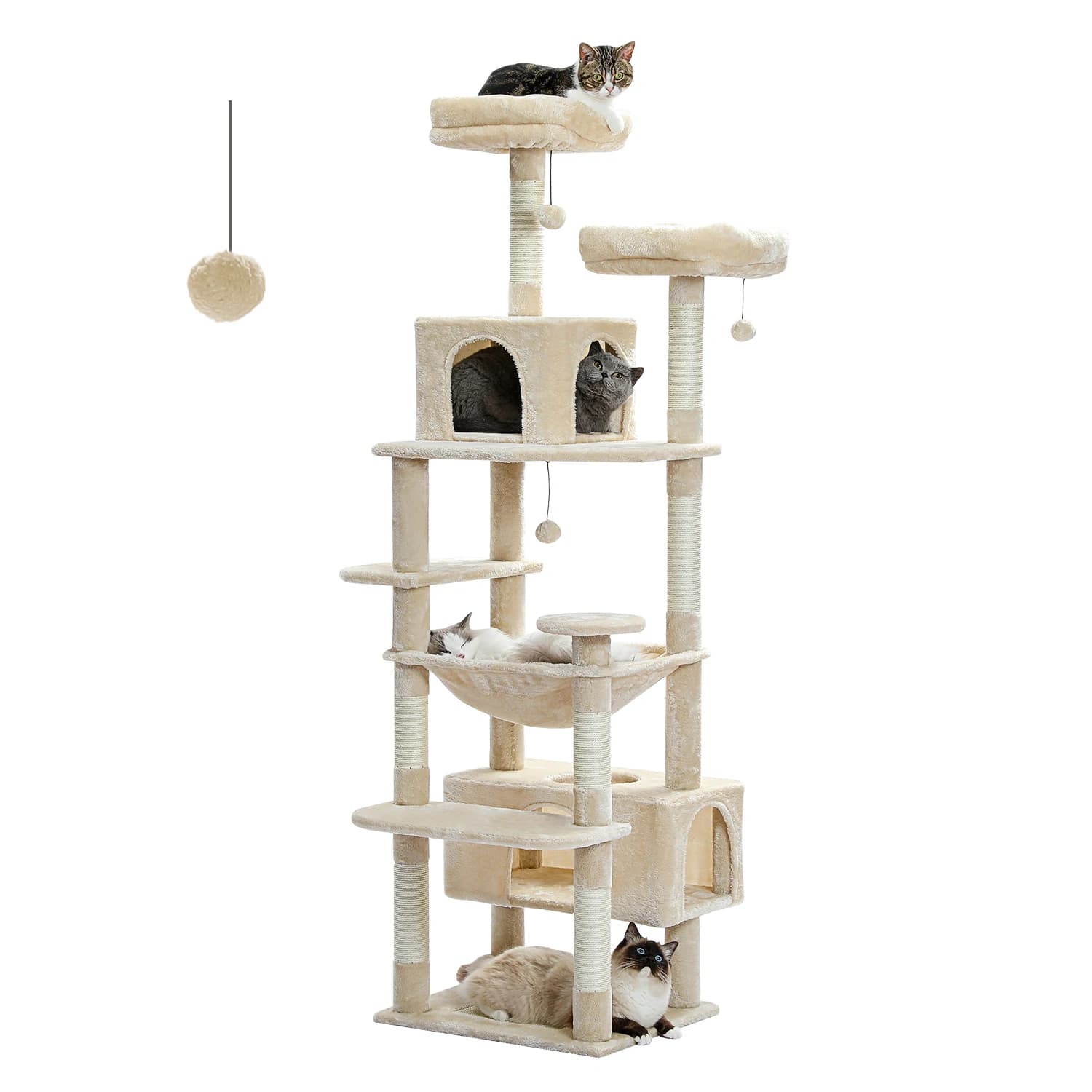 Large 72-Inch Cat Tree With Sisal Scratching Posts