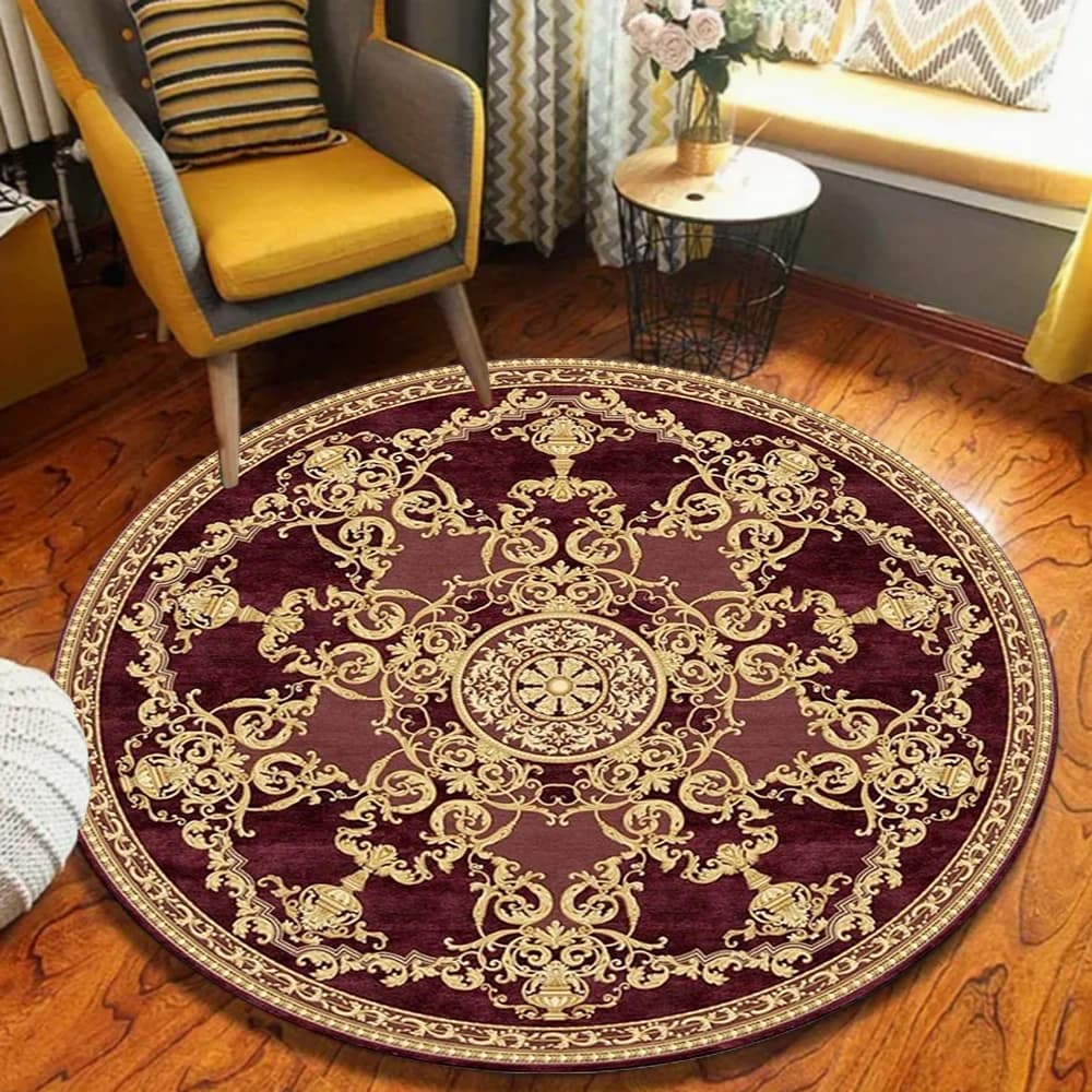 Vintage Persian Pattern Round Area Rug