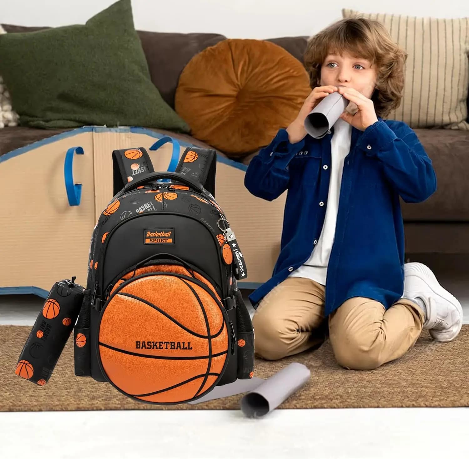 Boys School Backpack Set with Lunch Box and Pencil Case