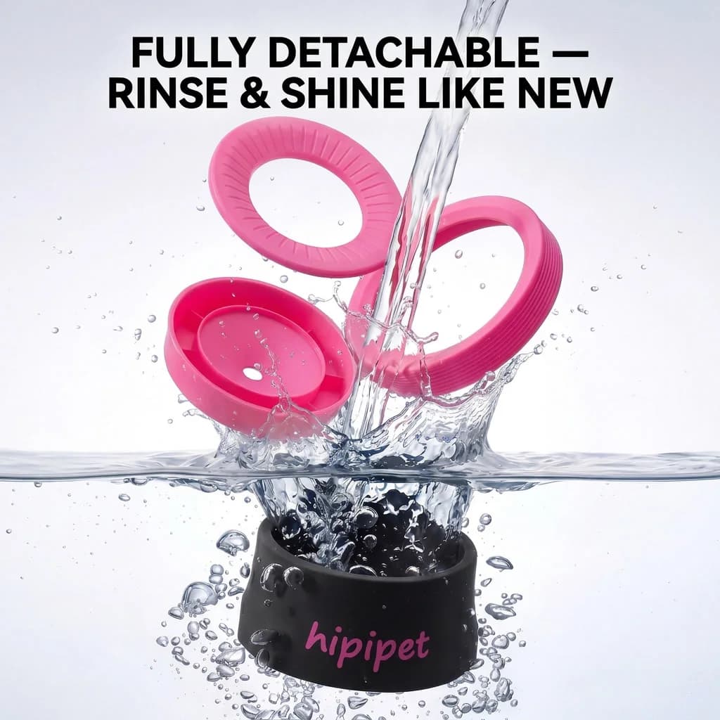 Pet Water Bowl with Anti-Wet Spill Mat