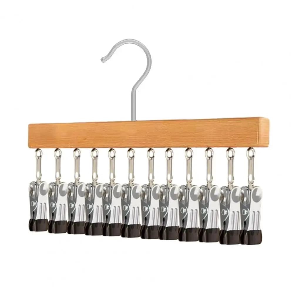 Multi-Clip Space-Saving Closet Hanger