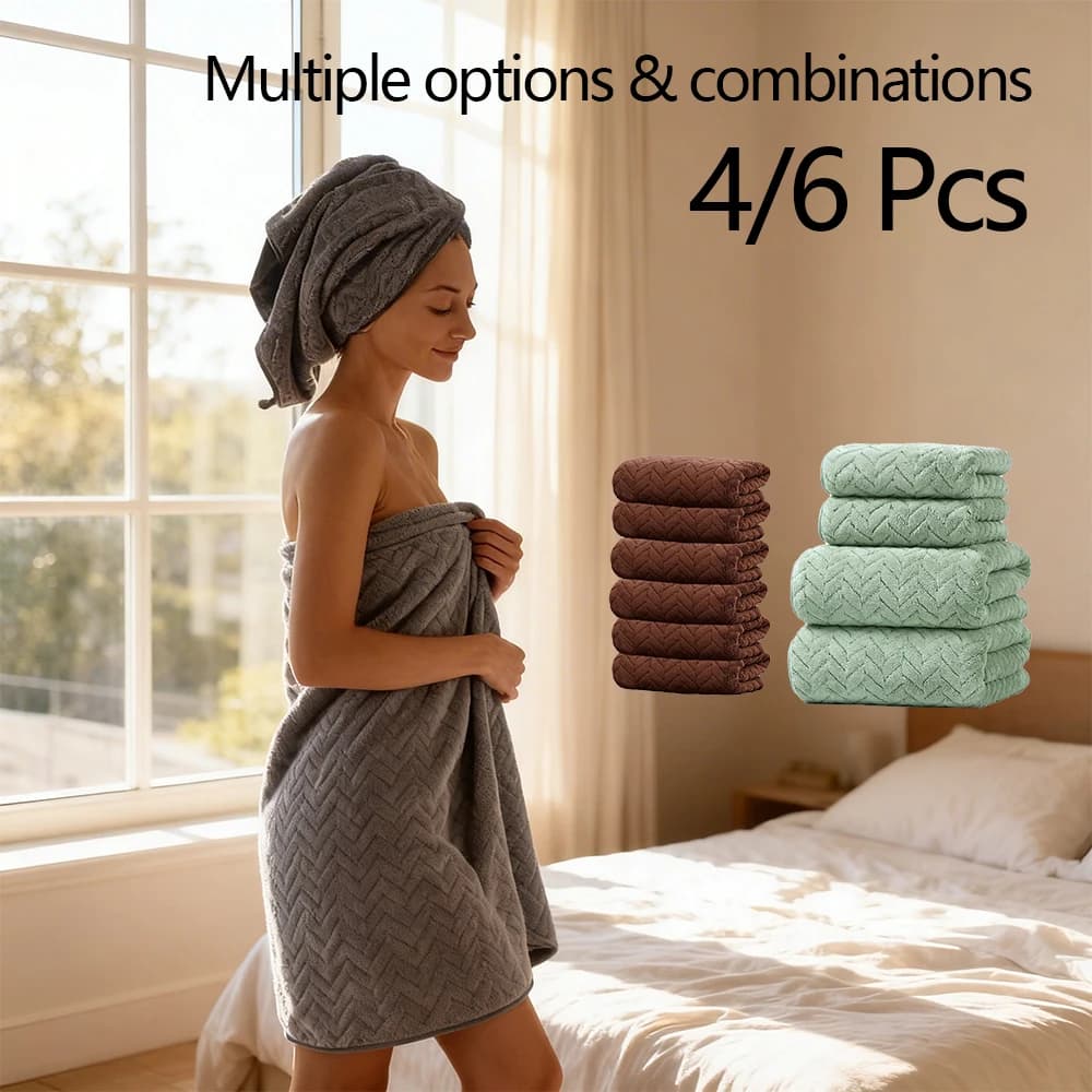 Soft Absorbent Bath Towel Set