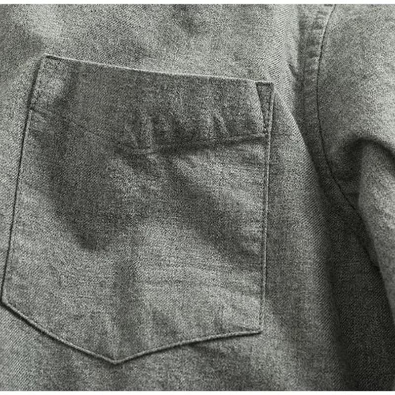 Men's Vintage Stand-Up Collar Button-Down Shirt