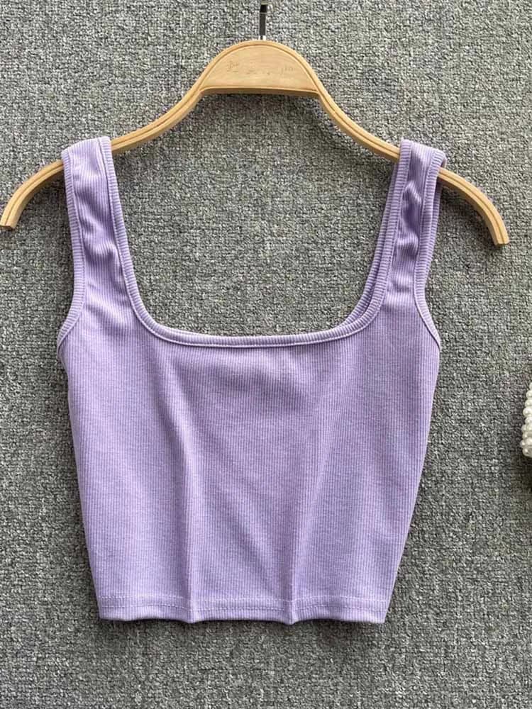 Women's Backless Y2K Crop Tank Top