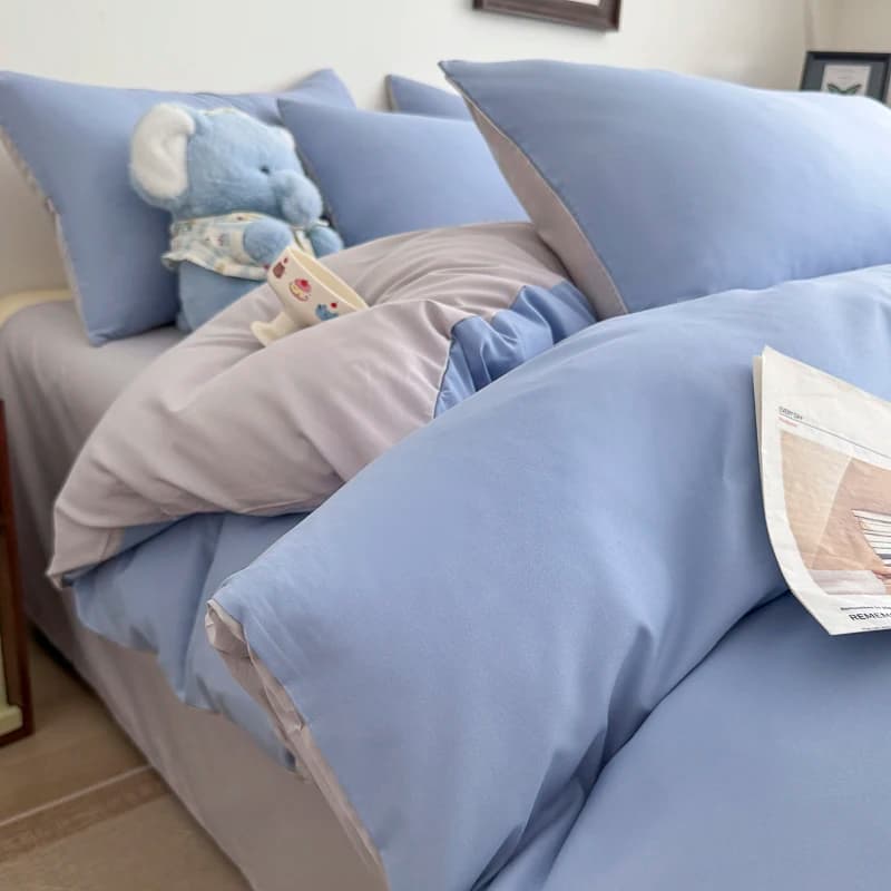 Cotton Bed Linen Set with Duvet Cover and Pillowcases