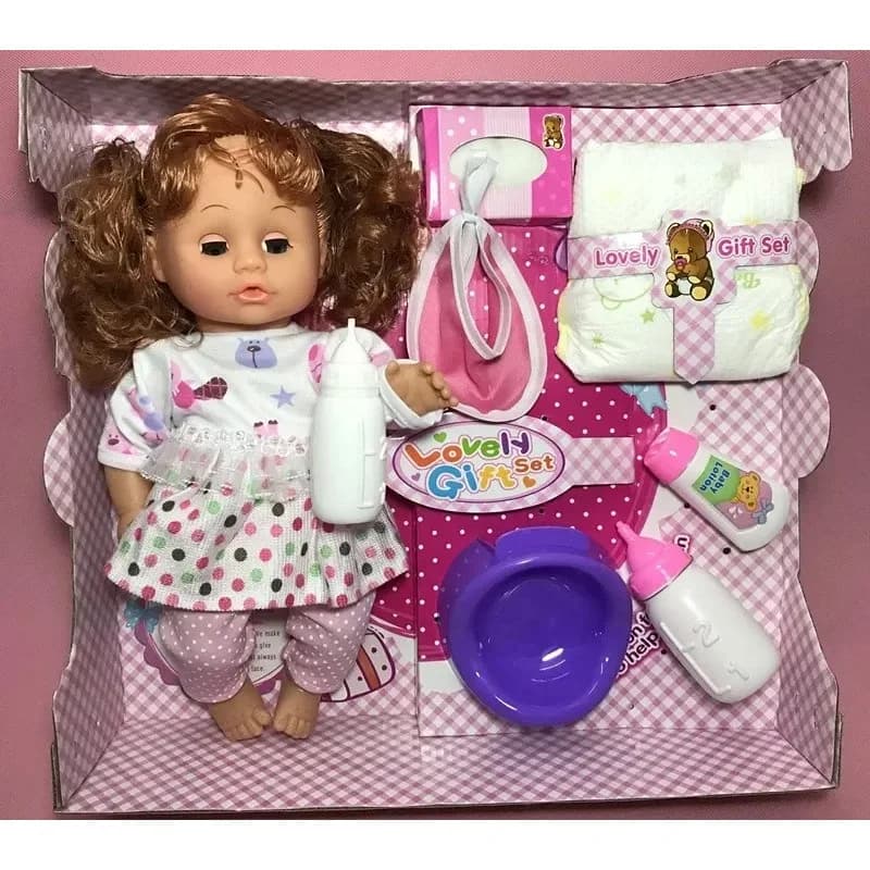 Interactive Baby Doll with Blinking and Drinking Functions