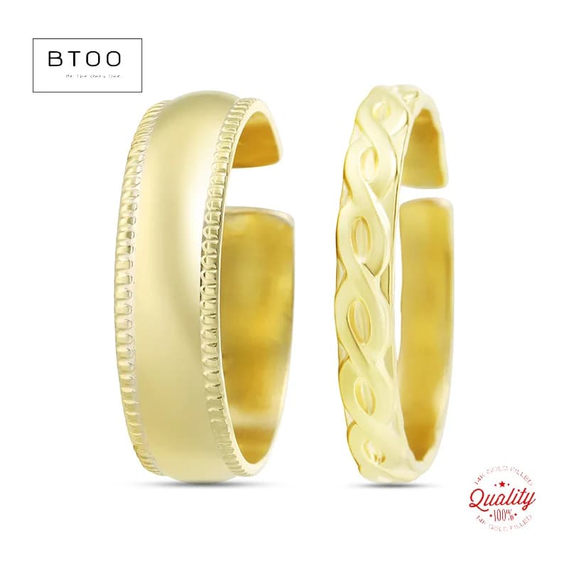 Gold Filled Milgrain Open Cuff Band