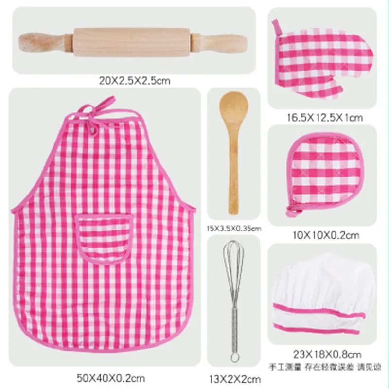 Kitchen Toy Play House For Girls Kids Simulation Kitchen Toy Utensils Supplies Set Baking Tools Cake Apron Chef Clothes Gift