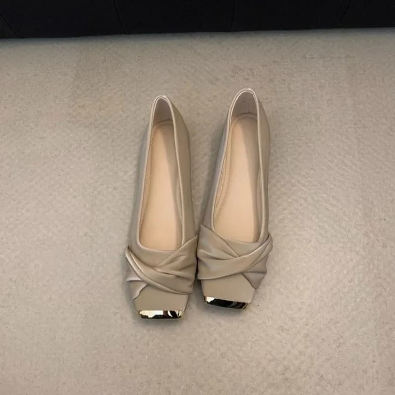 Shoes Woman 2025 Low Heels Female Footwear Autumn Square Toe Casual Sneaker New Summer Comfortable Dress Fall Lace-Up Flat Rome
