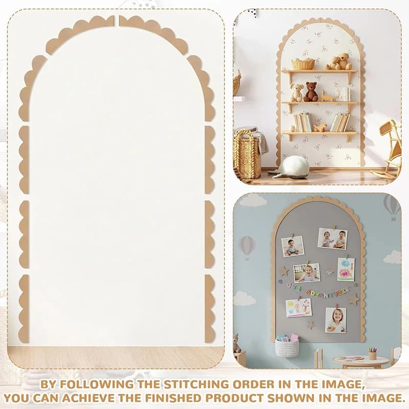 Kids Room Nursery Decor Rustic Wood Wall Arch Diy Unfinished Wooden Frame Scalloped Crafts Trim Accent Furniture Molding