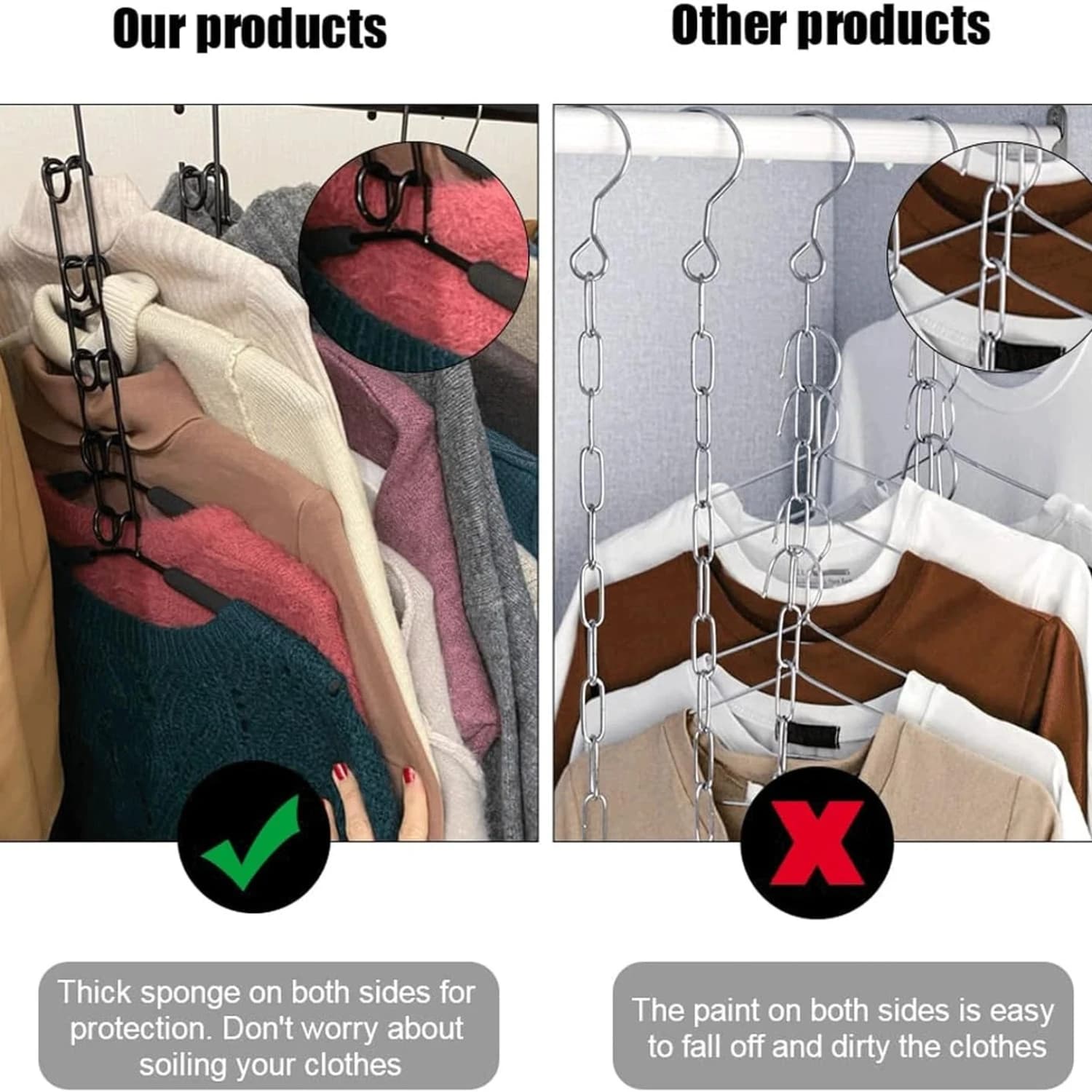 Multi-Tier Hanging Closet Organizer with Hooks