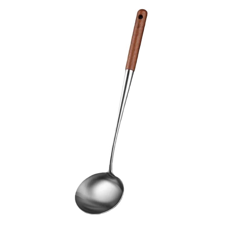 Stainless Steel Fish Frying Spatula with Wood Handle