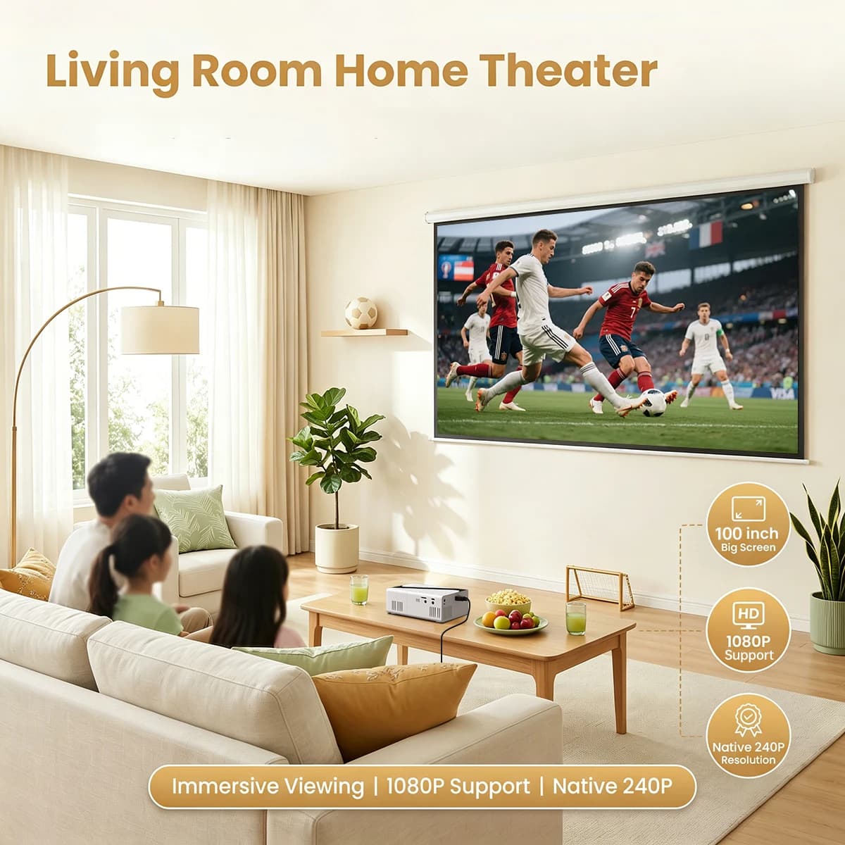 Portable 4K Projector with 720P Native Resolution