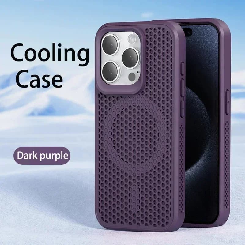 Cooling Heat Dissipation Phone Case For iPhone 17 18 16 15 14 13 12 11 Pro Max Breathable Hard Back Magnetic Cover For Magsafe