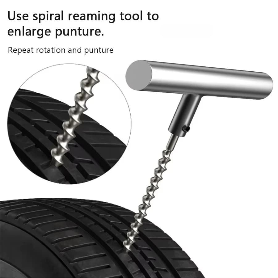 Tire Repair Kit with Tools and Strips