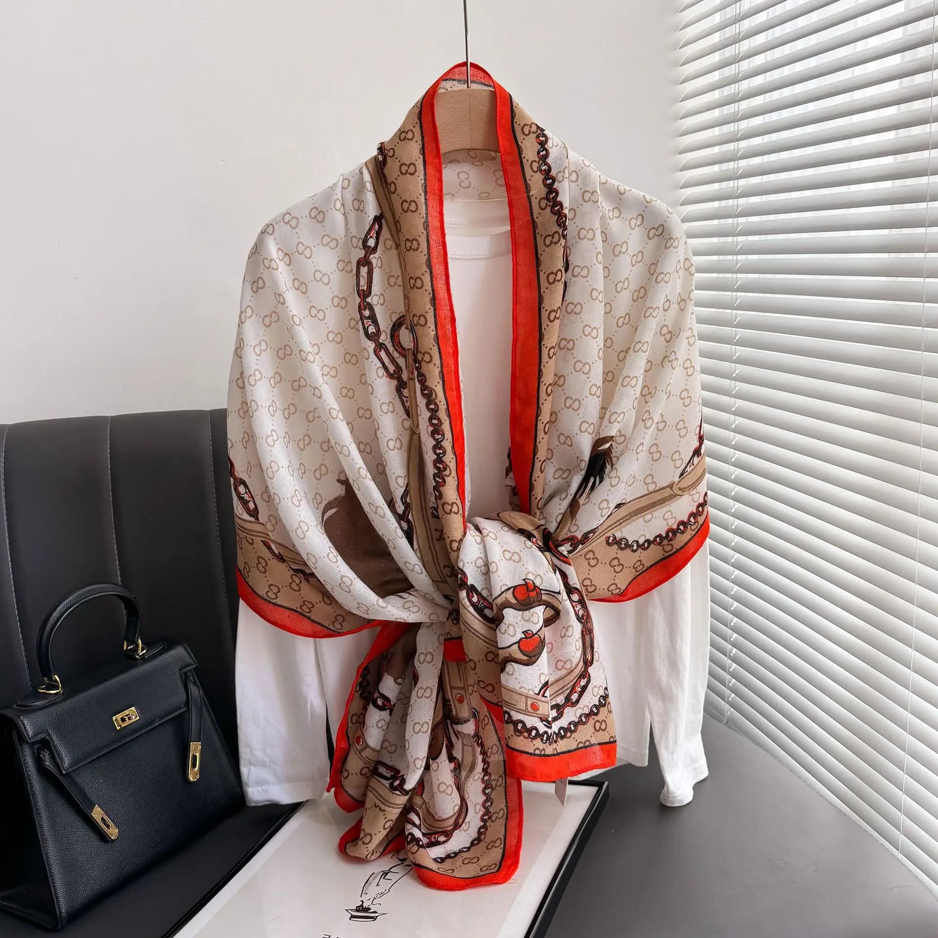Lightweight Cotton Linen Long Scarf Wrap