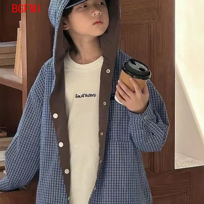 Kids Double-Sided Hooded Windbreaker Jacket