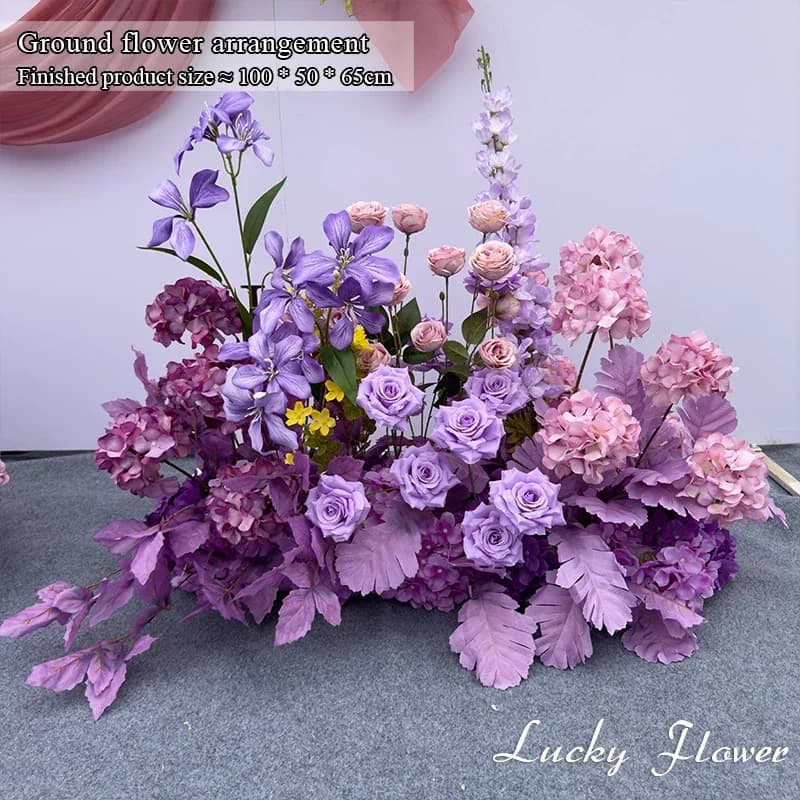 Outdoor Wedding Decoration Artificial Flowers Floral Backdrop Arrangement Home Decor Hanging Flower Row Road Lead Flower Ball