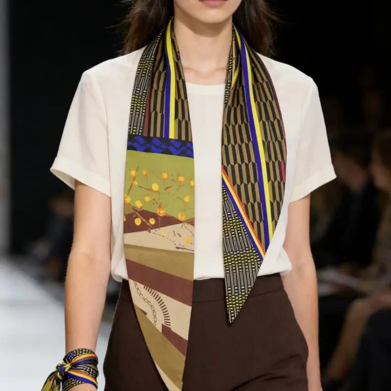 Striped Silk Scarf