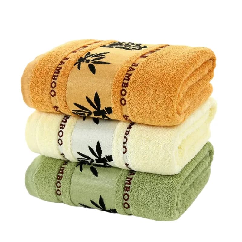 Bamboo Fiber Bath Towel Set Thick Absorbent