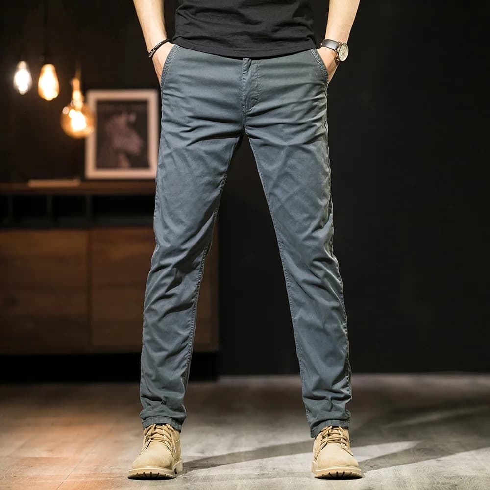 Men's Straight Casual Cotton Work Pants