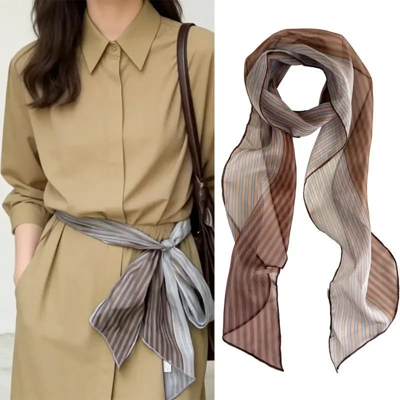 Striped Silk Scarf