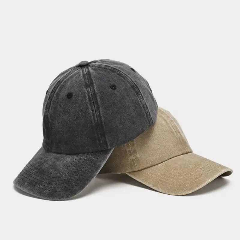 Washed Cotton Snapback Baseball Cap