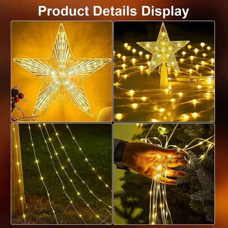 Christmas Tree Waterfall String Lights