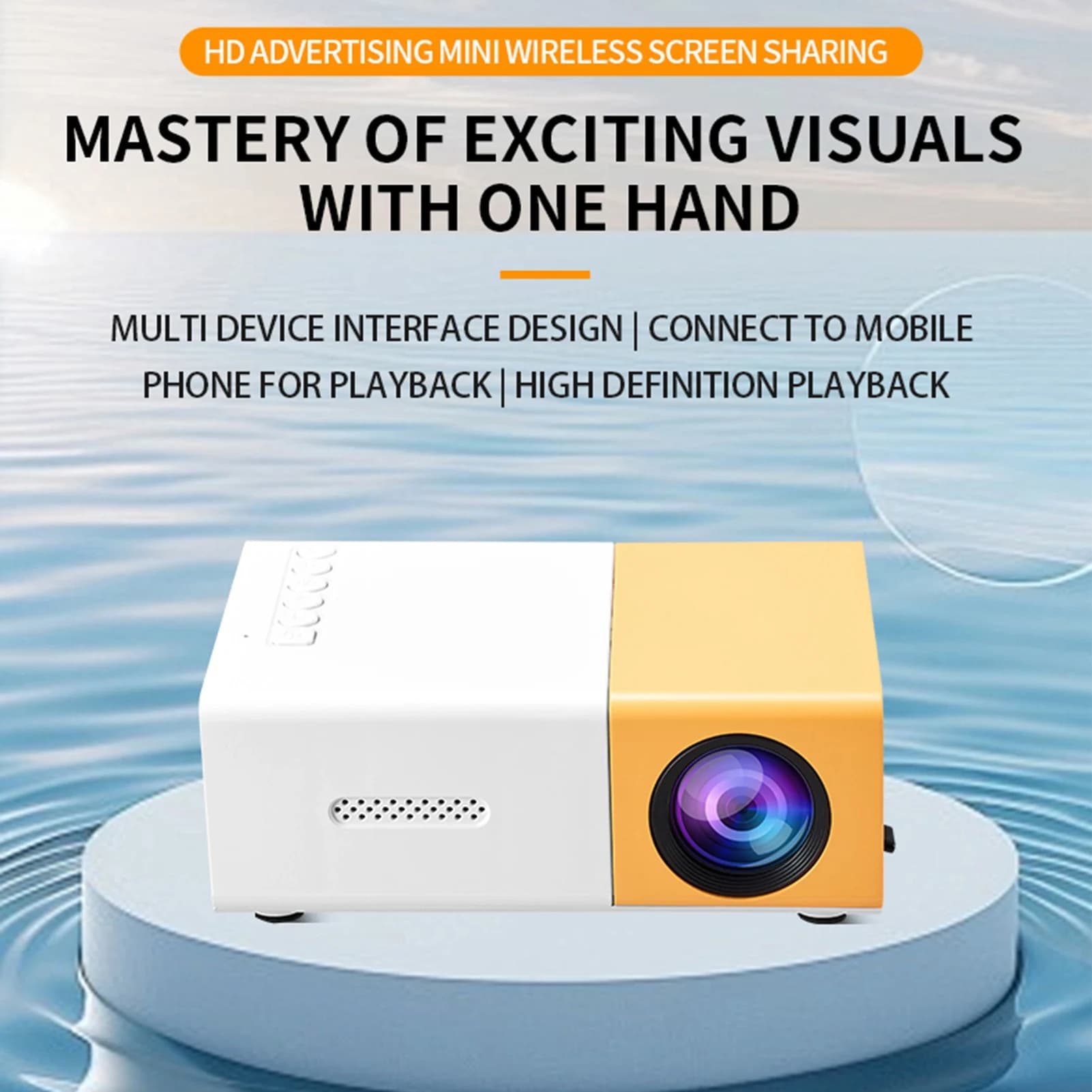 Portable 1080P LED Projector 100in Screen