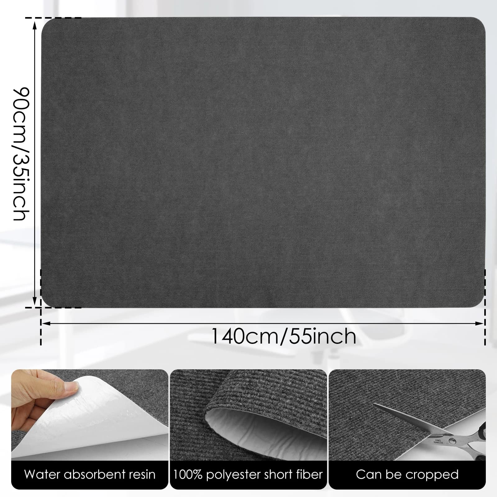 Office Rolling Chair Mat Anti-Slip Floor Protector