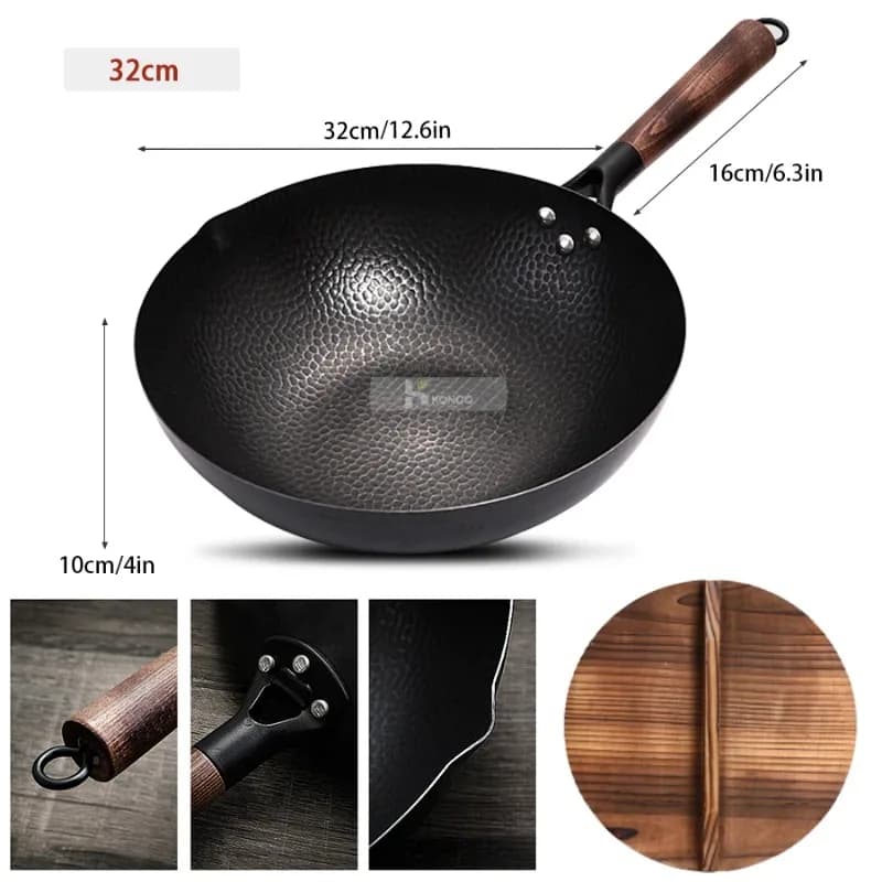 Cast Iron Wok 32cm