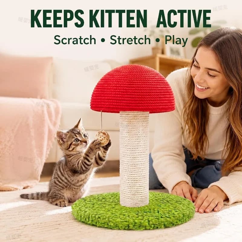 Cat Scratch Board Mushroom Tall Scratching Post