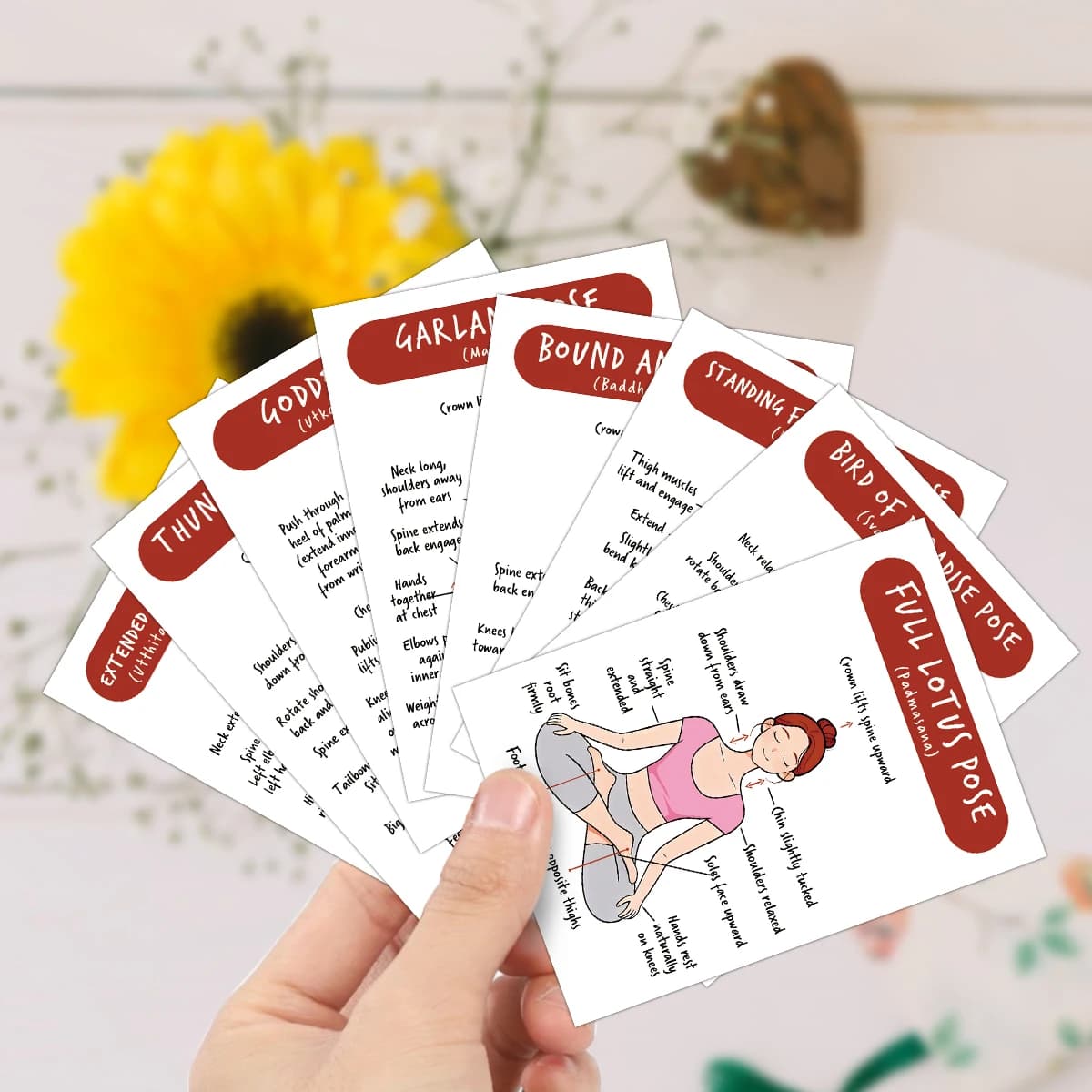 40 Yoga Pose Instruction Cards