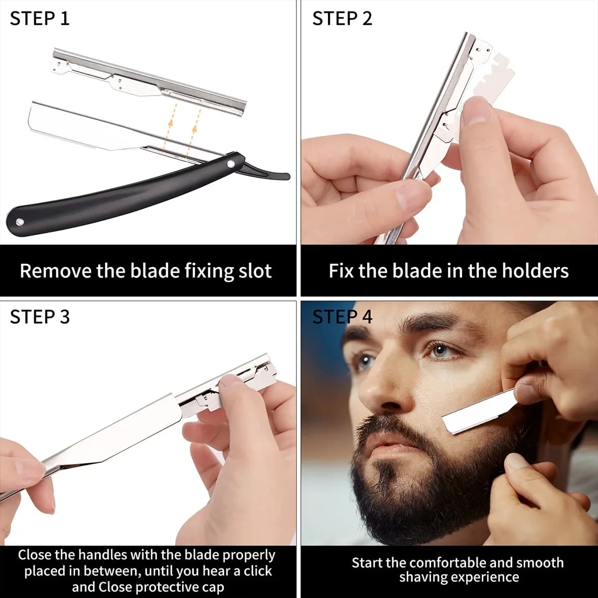 Professional Manual Safety Razor with 10 Blades