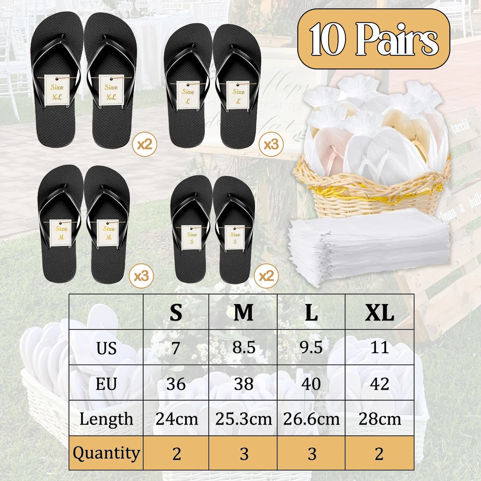 Bulk Flip-Flops for Wedding and Party Guests