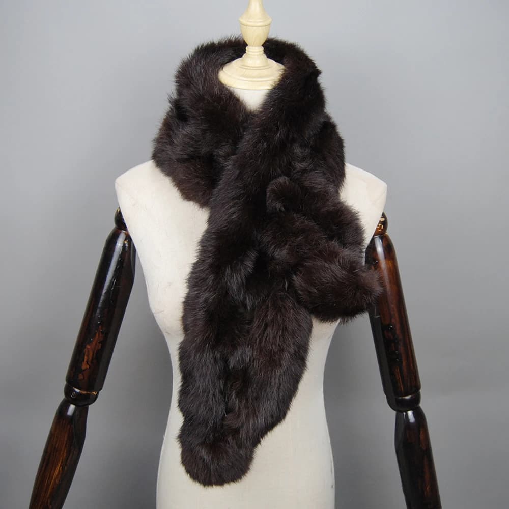 Natural Rabbit Fur Winter Scarf