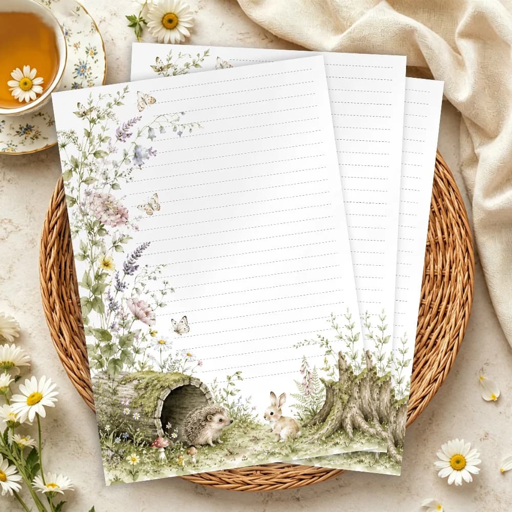 B5 Forest Pet Themed Lined Writing Paper