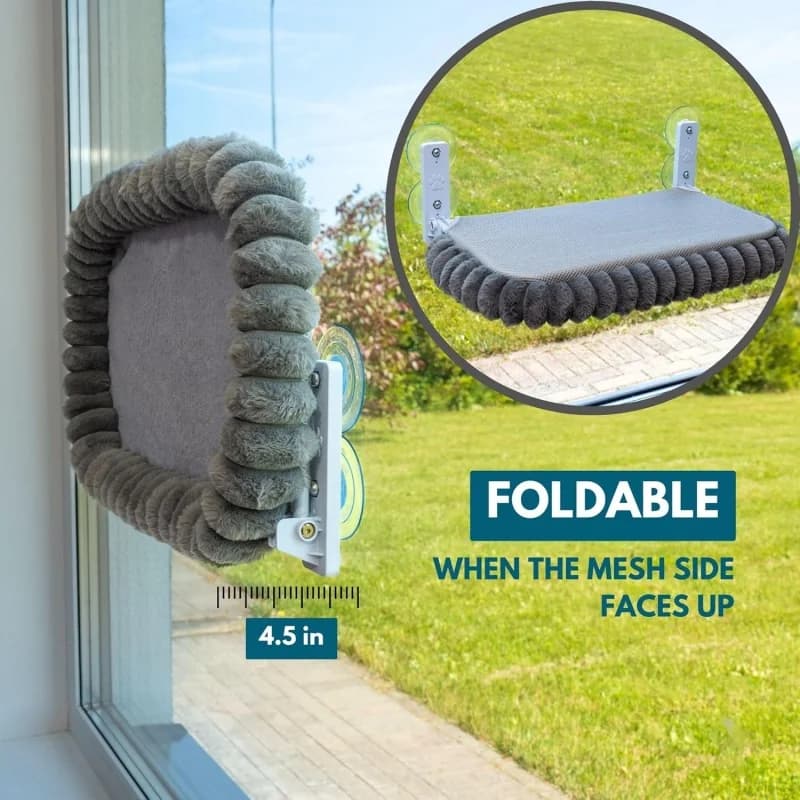 Foldable Cat Window Perch with Suction Cups