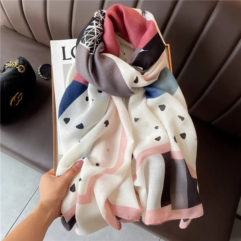 Lightweight Cotton Linen Long Scarf Wrap