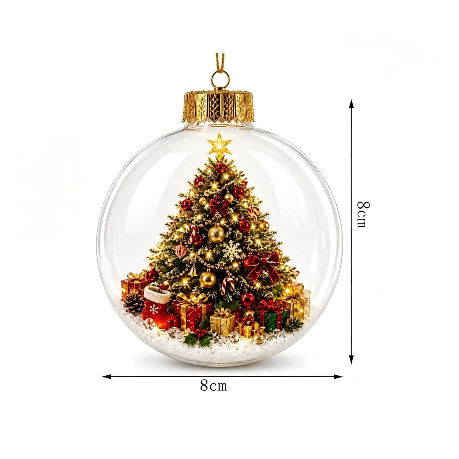 Lighted Glass Christmas Ball Ornament