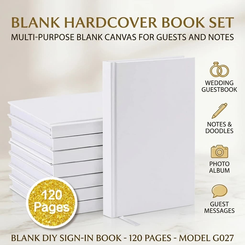 Hardcover Wedding Guest Book, 120 Pages